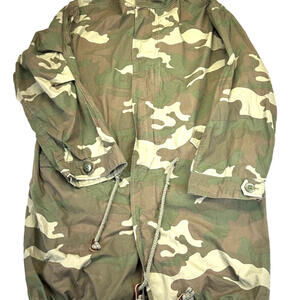 EUC Ashley Mason Camo Jacket Long Bottom Drawstring Large